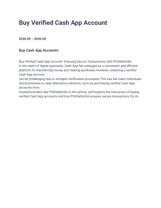 Buy Verified Cash App Account