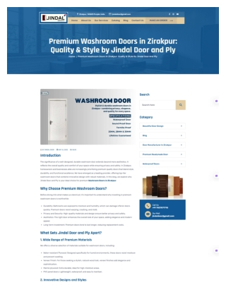 Premium Washroom Doors in Zirakpur Quality & Style by Jindal Door and Ply