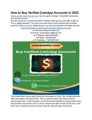 How to Buy Verified CashApp Accounts in 2025