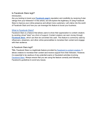 Is Facebook 5 Star legit