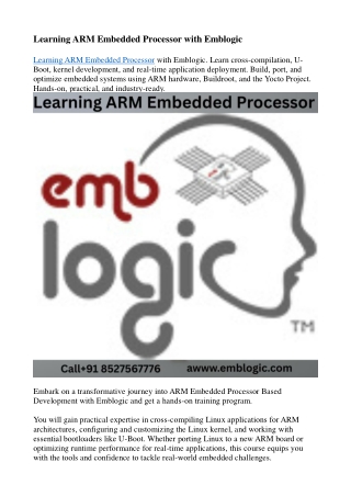 Learning ARM Embedded Processor