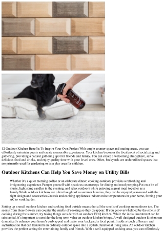 Bring the Fun Outdoors: The Top 10 Benefits of an Outdoor Kitchen