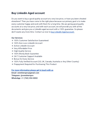 Linkedin Aged account