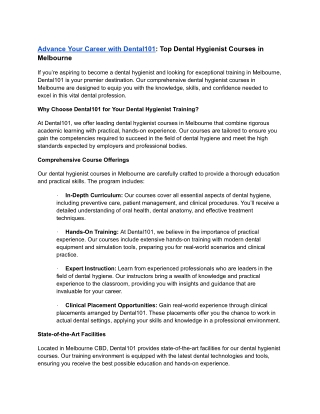 Dental Hygienist courses Melbourne _Australia