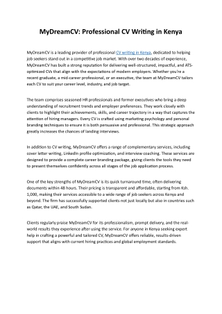 CV writing in Kenya