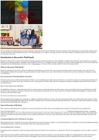 Decorative Wall Panels: The Ultimate Statement Piece