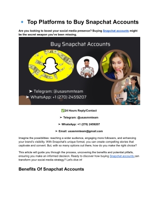 _Top Platforms to Buy Snapchat Accounts