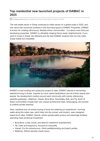 Top residential new launched projects of DAMAC in 2025