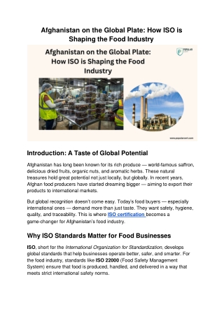 Afghanistan on the Global Plate_ How ISO is Shaping the Food Industry