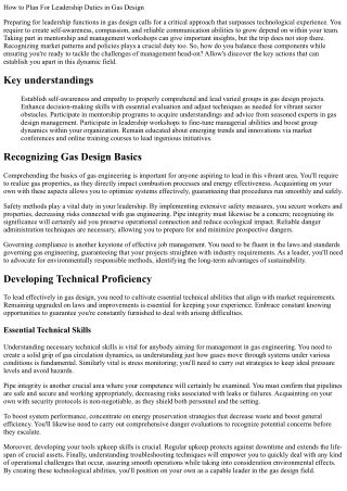 Just how to Get Ready For Management Duties in Gas Engineering