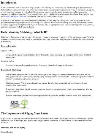 “Exploring the Benefits of Mulching and Edging Your Lawn”