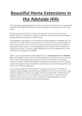 Home Extensions Adelaide Hills