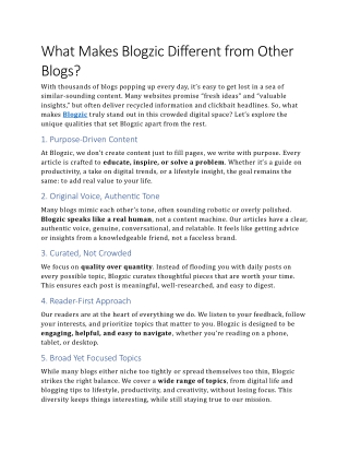 What Makes Blogzic Different from Other Blogs