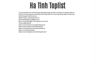 Ha Tinh Toplist