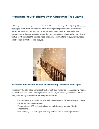Illuminate Your Holidays With Christmas Tree Lights