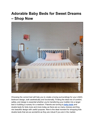 Shop Cozy Double Beds For Kids Today