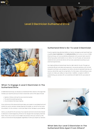 Level 2 Electrician Sutherland Shire