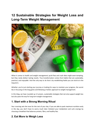 12 Sustainable Tips for Health and Weight Management | LightLife