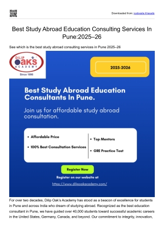 Best Study Abroad Education Consulting Services In Pune:2025–26
