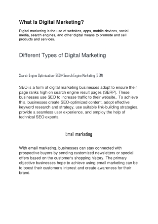 All   about Digital  Marketing