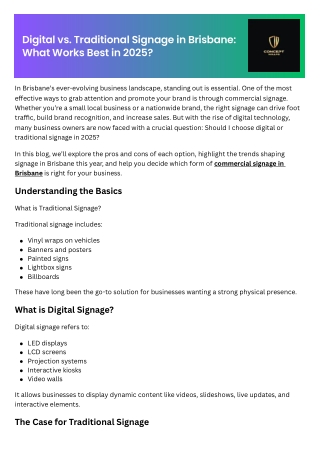 Digital vs. Traditional Signage in Brisbane What Works Best in 2025