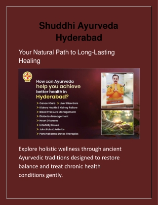 Holistic Ayurvedic Wellness for Chronic Illnesses in Hyderabad