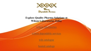 Browse WDS Catalogue Today at Wilson Dependable Services