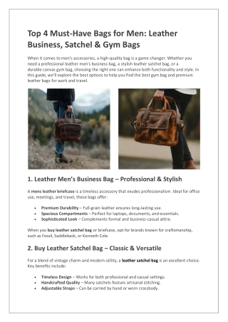 Mens leather briefcase