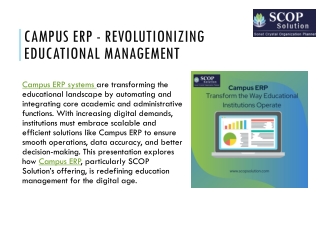 Campus ERP – Transform the Way Educational Institutions Operate