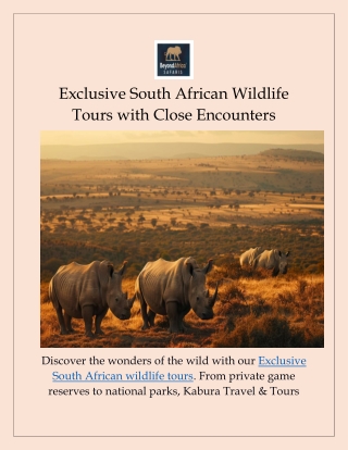Exclusive South African Wildlife Tours with Close Encounters