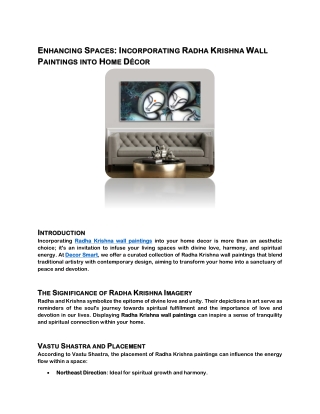 ENHANCING SPACES INCORPORATING RADHA KRISHNA WALL PAINTINGS INTO HOME DÉCOR