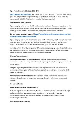 Rigid Packaging Market Outlook 2023-2033