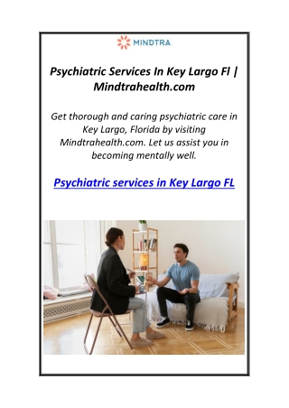 Psychiatric Services In Key Largo Fl | Mindtrahealth.com