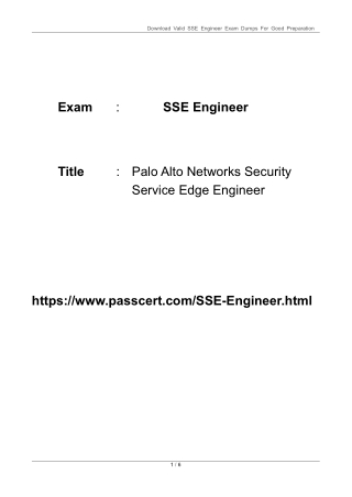 Palo Alto Networks SSE Engineer Exam Dumps 2025