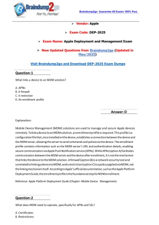 [2025-New-Exam]Braindump2go DEP-2025 PDF and VCE Dumps Free(1-48)