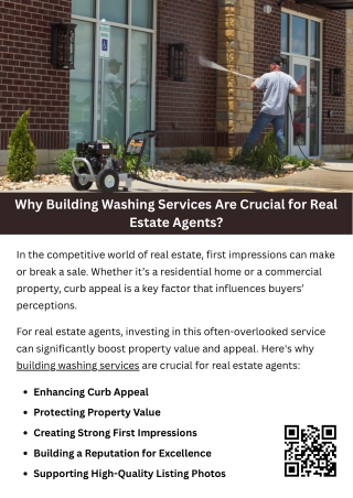 Why Building Washing Services Are Crucial for Real Estate Agents?