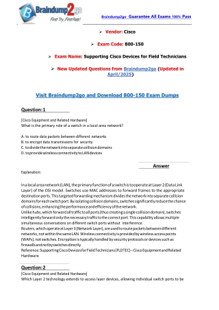 [2025 New Exam]Braindump2go 800-150 PDF and VCE Dumps Free(1-31)