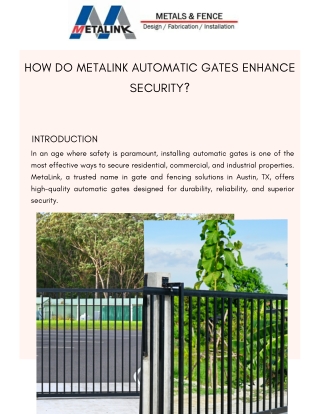 How Do Metalink Automatic Gates Enhance Security