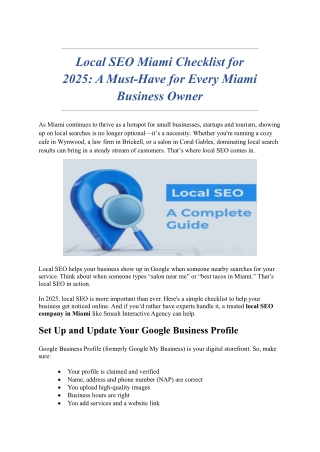 Local SEO Miami Checklist for 2025 A Must Have for Every Miami Business Owner