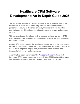 Healthcare CRM Software Development