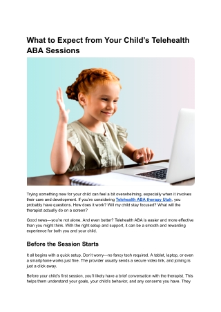 What to Expect from Your Child’s Telehealth ABA Sessions