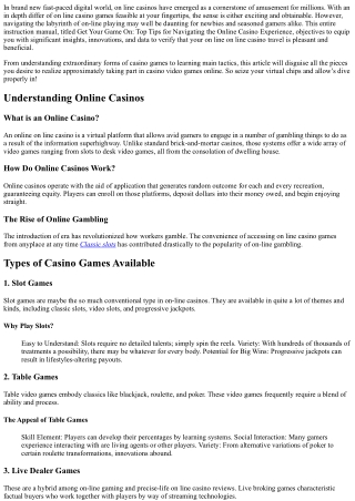 Obtain Your  Video Game On: Top Tips for  Browsing the Online  Internet Casino E