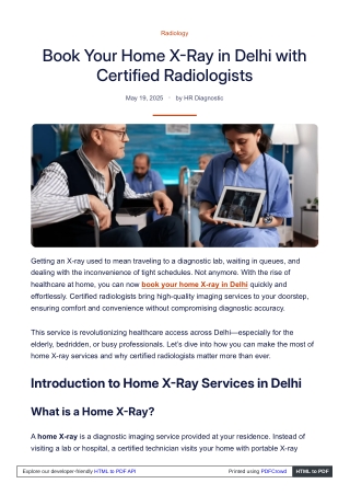 Book Your Home X-Ray in Delhi with Certified Radiologists