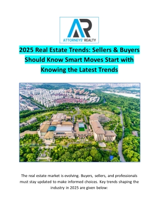 2025 Real Estate Trends: 6 Must-Know moves for Smart Buyers and Sellers