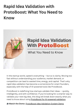 Rapid Idea Validation with ProtoBoost What You Need to Know