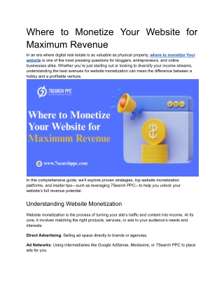Where to Monetize Your Website for Maximum Revenue