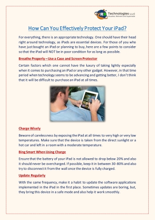 How Can You Effectively Protect Your iPad?