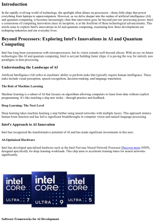 Beyond Processors: Exploring Intel's Innovations in AI and Quantum Computing
