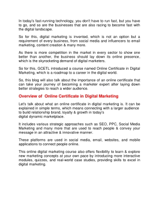 Become an expert in the digital world with an Online Certificate in Digital Marketing