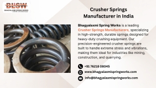 Crusher Springs Manufacturer in India